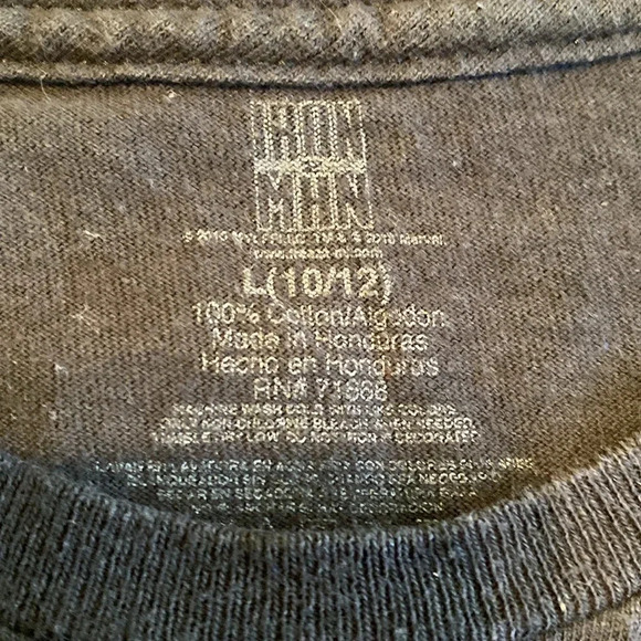 GUC Iron Man 2 movie Short Sleeve T Shirt Boys Size 10 / 12 War Machine - Picture 3 of 9